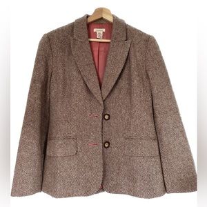 Sundance Brown and white herringbone lined blazer size xs